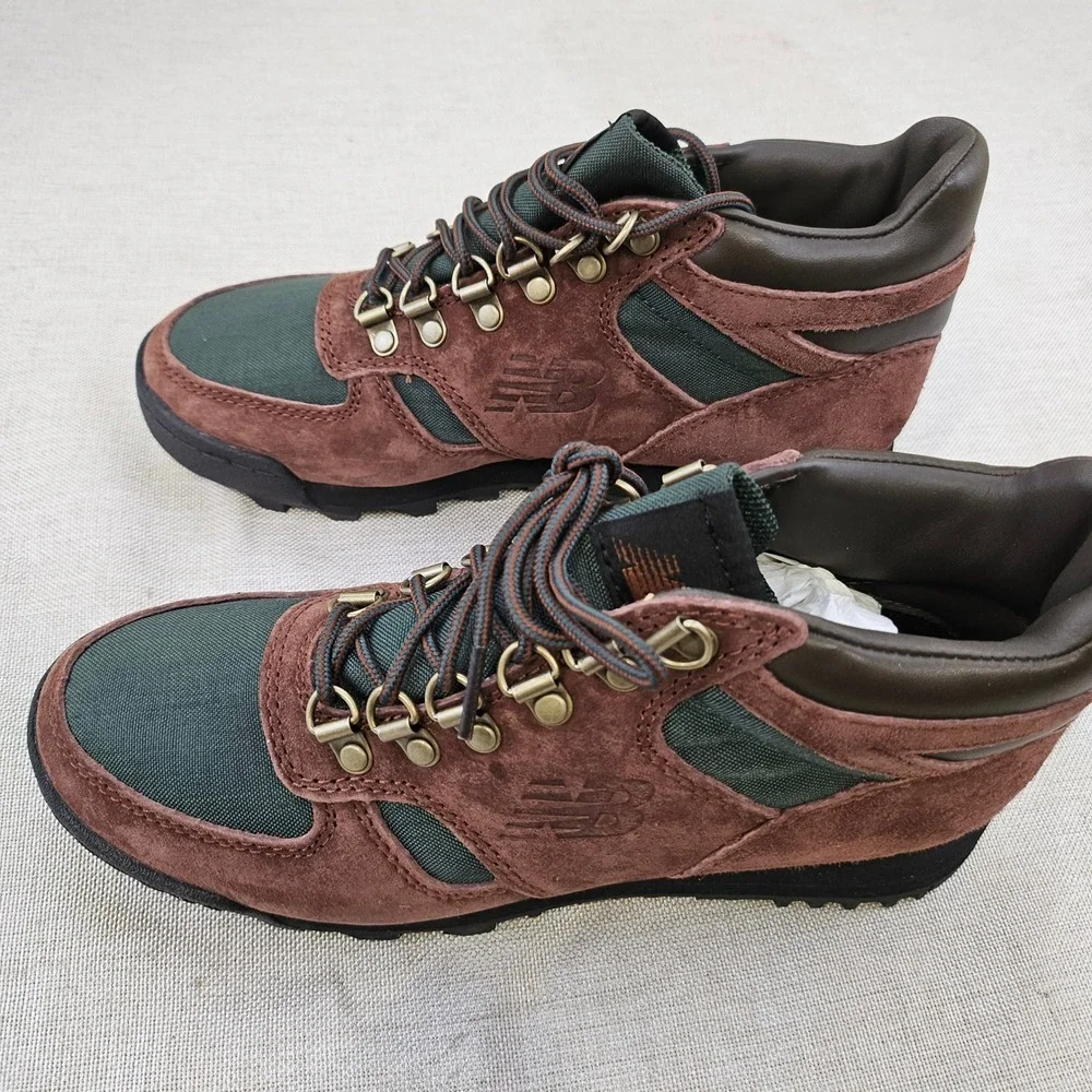 New Balance Rainier Hiking Boots Mens 5 Brown Green URAINAC Suede Vibram Hiker